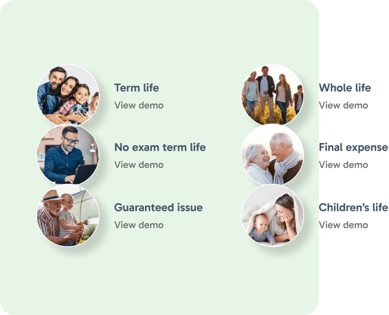 Choose the insurance coverage types you wish to quote